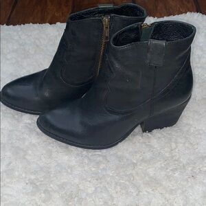 Women's Black Western Style Ankle Boots